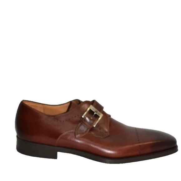 New! Magnanni Veleta Monk Strap Loafer Tobaco Brown Size 13M 19736 DD502 - Picture 1 of 7